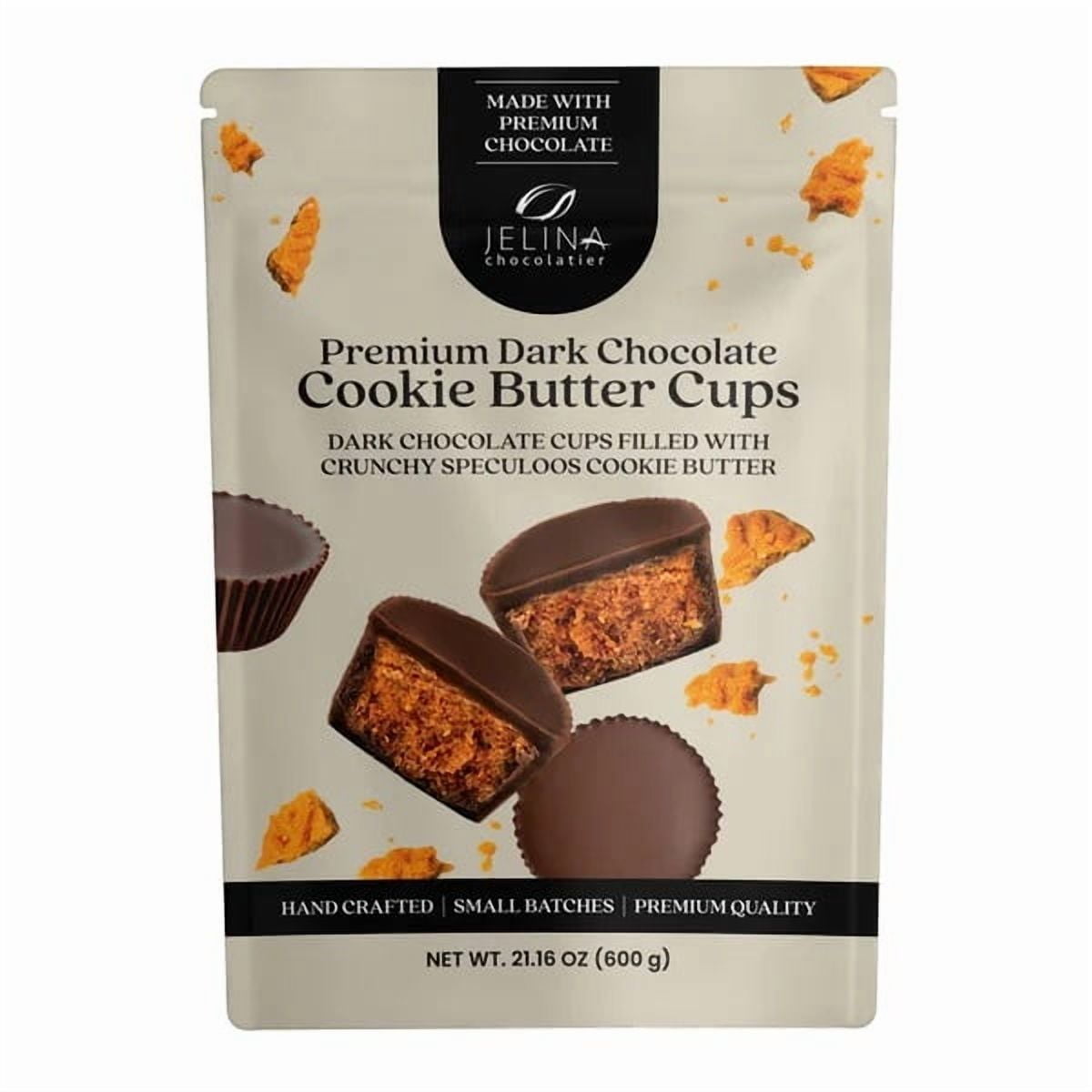 Jelina Chocolatier Dark Chocolate Cookie Butter Cups, 21.16 Ounce