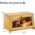 thumbnail image 2 of Panera de Bambú Bluelander con Gran Capacidad, Caja de Madera con Ventana Transparente, 2 of 5