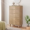 5-Drawer Dresser with Floral Carved Details Wood-Look Finish and Metallic Accents Storage Chest for Bedroom Living Room Entryway