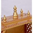 thumbnail image 3 of TAM Creatio Small Wooden Pooja Mandir Indian Hindu Decoration Puja Cabinet Temple Bhagwan Stand Mandapam Wall Hanging Decor for Home in USA (Yellow, Small-18X9X21), 3 of 3