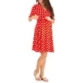 thumbnail image 2 of Nituyy Robe de Maternité pour Femmes Décontractée à Col en V à Pois/imprimé Floral à Manches Mi-Longues Robe pour Grossesse Vêtements Séance Photo, 2 of 6