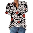 thumbnail image 1 of Camisas de verano para mujer, camisetas de manga corta con cuello en V para mujer con botones y estampado de flores OAVQHLG3B Store  lin121212, 1 of 3