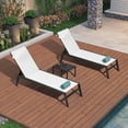 thumbnail image 2 of PURPLE LEAF Outdoor Lounge Chair Set Aluminum Patio Chaise Lounger with Side Table and Pillow for Outside Pool Beach Sunbathing Tanning Recliner White, 2 of 11
