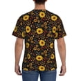 thumbnail image 3 of Bixox Men's Sunflowers Leaves Printed Short Sleeve Skinny Athletic T-Shirt, 3 of 6