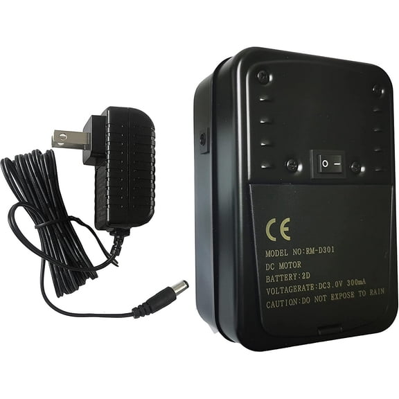 GRILLJOB Universal Dual Use Quiet Battery Powered Rotisserie Motor Cordless for Barbecue Grilling, with Long Wire AC Adapter(1.8meter 70" Length) Work as AC BBQ Cup Turner Motor