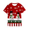 thumbnail image 1 of Niños Feliz Navidad serie Santa Claus camiseta roja dibujos animados bebé niños niñas niños Anime manga corta ropa camisetas, 1 of 4