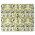 thumbnail image 1 of Grey and Yellow Mouse Pad, Bohem Design with Flowers Leaves Swirls and Dots Image, Rectangle Non-Slip Rubber Mousepad, Black and White, by Ambesonne, 1 of 2