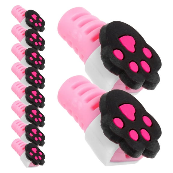 LABSERRON 10Pcs Pink PVC Foot Design Cable Protector for Preventing Charging Cable Breakage Daily Use