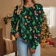 thumbnail image 6 of UngA Women's Christmas Sweatshirts Xmas Women Drop Shoulder Sweatshirt Long Sleeve Pullover Tops Woman Sweatshirt (Dark Green,S), 6 of 7