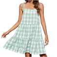 thumbnail image 1 of Vestido de mujer Verano Nueva falda Correa a cuadros Vestido informal suelto con forro Fridja  hj5541, 1 of 8