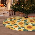 thumbnail image 6 of Yiaed Green Leaf Sunflower Print Christmas Tree Skirt , Tree SkirtsTree Mat for Christmas Winter Holiday Indoor Decorations-48", 6 of 7