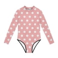 thumbnail image 4 of Swimsuit for Girls, Long Sleeve One Piece Rashguard, Solid Color Beach Vacation Swimsuit for Kids 2-13 Years, 4 of 7