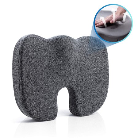 Seat Cushion for Office Chair and Car, Memory Foam Bamboo Charcoal Ventilated, Tailbone