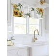 thumbnail image 3 of Valances for Windows Green Yellow Rod Pocket Cafe Window Treatments Valance Curtains for Kitchen Bathroom Laundry Basement Windows 42"x18", 3 of 9