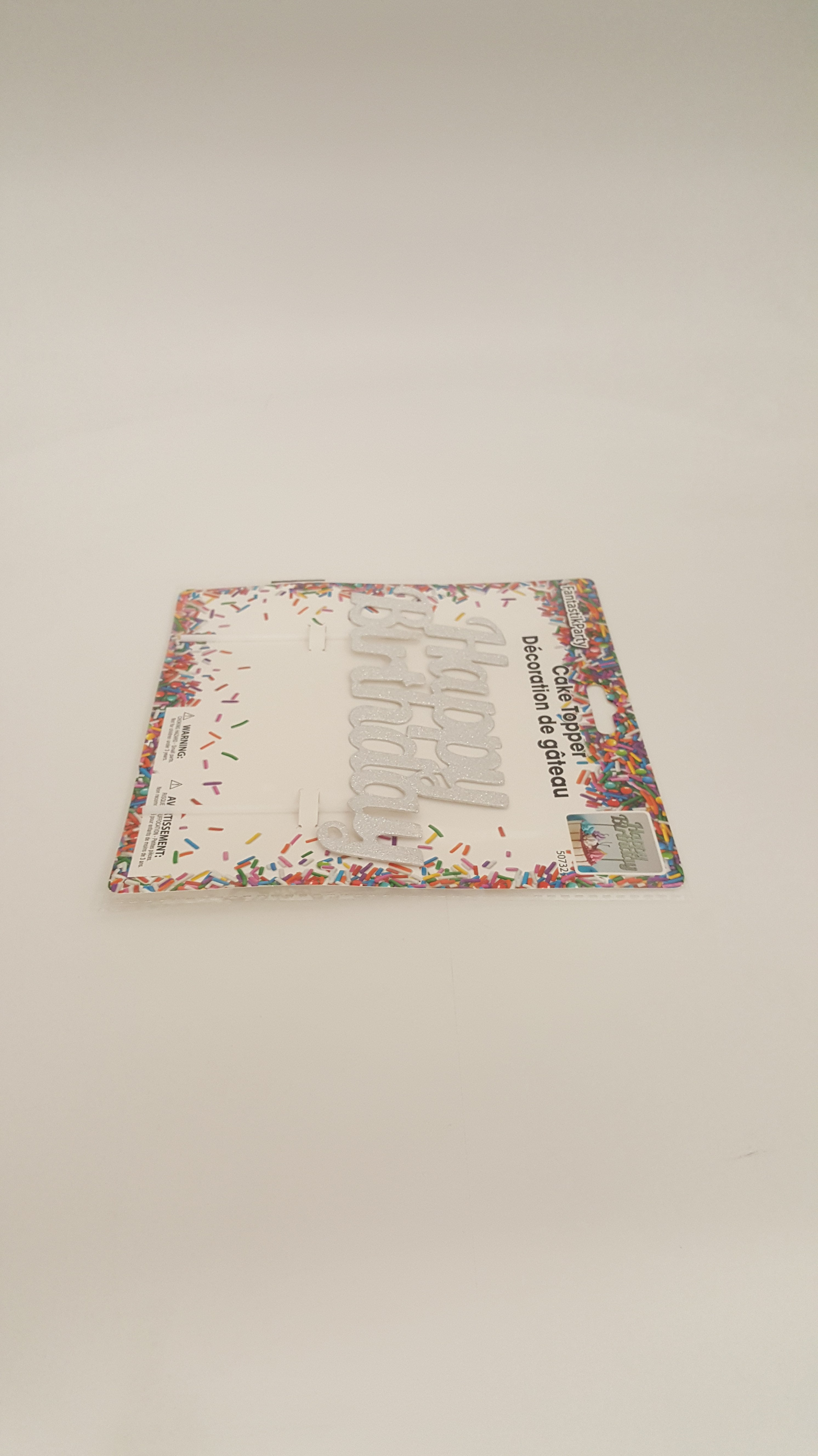 Fantastik Party Cake Top Silver Paper, FANTASTIK PARTY CAKE TOP SILVER HBD