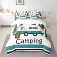 thumbnail image 2 of Erosebridal Literie de Véhicule Récréatif Taille Jumeau, Ensembles de Literie de Voiture de Dessin Animé Taille Jumeau, Décor de Camping Heureux, Réversible 7 Pcs, 2 of 5