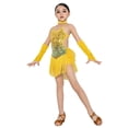 thumbnail image 3 of MKOSPLRT Justaucorps à Franges à Paillettes pour Filles Enfants avec Robe à Pampilles, Col en V, Bretelles Spaghetti, Robe de Danse Scintillante Vintage, Mini Robes de Fête 3-12 Ans, 3 of 6