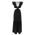 thumbnail image 5 of Pisexur Robe Sans Manches Col en V Imprimé Sans Manches Unie Décontractée Confortable Tunique Col en V Robe Mini Slim pour Femmes, 5 of 5