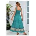 thumbnail image 5 of Vestido de tirantes con estampado floral de algodón y rayón verde bohemio de TEELYNN para mujer, vestido largo sin mangas de verano 2023, vestidos fruncidos, 5 of 5