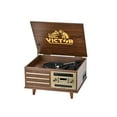thumbnail image 4 of VICTOR VWRP-3700 Monroe Retro 8-in-1 Turntable Record Player and Entertainment Center with Bluetooth and Built in Speakers, Walnut, 4 of 10