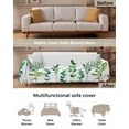 thumbnail image 3 of Watercolor Leaves Sofa Couch Covers for Dog,Washable Sofa Throw Cover Single Slipcovers for Armchair with Tassels,Autumn Green Botanical Herb Plant Couch Protector Towel Blanket Medium 71''x91'', 3 of 8