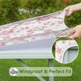 thumbnail image 6 of Pioneer Flower Floral Print Pattern Square Fitted Tablecloth with Elastic Edge,Square Table Cover,Washable Elastic Table Cover for Home Kitchen Party Decor 36"x36", 6 of 6