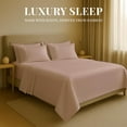 thumbnail image 3 of Sacred Thread Rayon Derived from Bamboo Sheets California King Size, 18'' Deep Pocket Cooling Sheets for Hot Sleepers, 6 PC Cooling Sheets (California King Size) (Peark Pink), 3 of 9