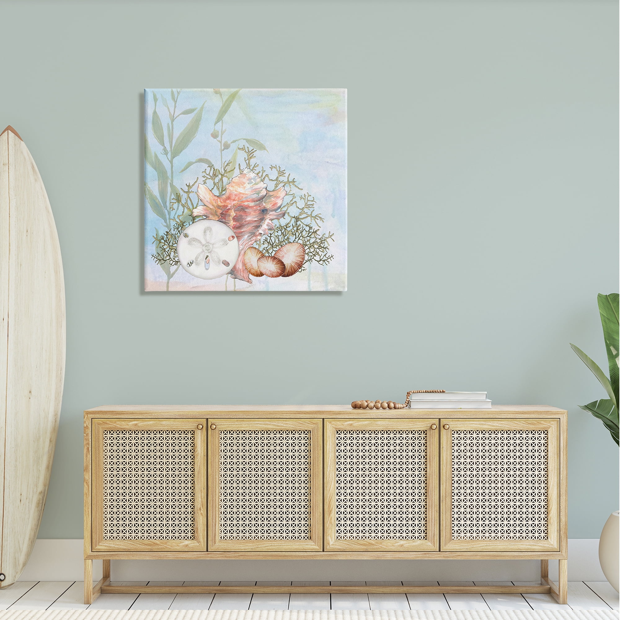 Stupell Industries Sea Life Coral Seashells Botanicals Underwater Ocean Canvas Wall Art, 30 x 30, Design by Diannart
