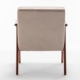 thumbnail image 3 of MIKIBAMA Mid-Century Modern Chair with Solid Wood Frame, Accent Chair Extra-Thick Backrest, Light Camel, 3 of 9