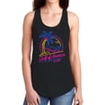thumbnail image 2 of Neon Tropical Paradise Illustration Women's Racerback Tank, 2 of 3