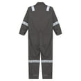 thumbnail image 6 of MSemis Men's 100% Cotton Work Overalls Reflective Strips Jumpsuit Dustproof Dungarees Coveralls Grey 6XL/200, 6 of 7