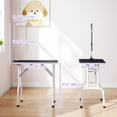 thumbnail image 2 of Foldable Dog Grooming Table - 32" Black Adjustable Pet Grooming Station with Non-Slip Surface & Leash for Home or Professional Use, Metal Frame, 2 of 7