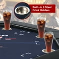 thumbnail image 6 of RayChee Poker Table Foldable, 8 Player Octagonal Texas Holdem Table w/Cushioned Rail, Stainless Steel Cup Holders, Casino-Grade Felt Surface (Black), 6 of 10