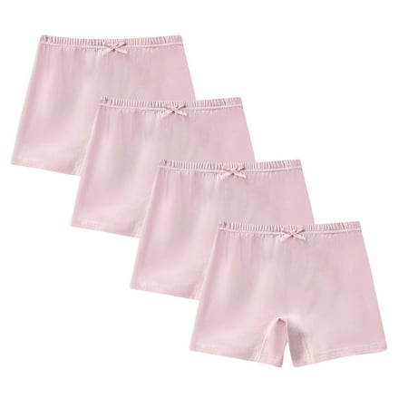 Nrmvnmi 4PC Underwear Boxer Briefs For Toddler Girls High Waisted Panties Full Coverage Underpants Soft Stretch Boxer Briefs Solid Color Flat Cornered Girls  Shorts Leggings Sleeping Pants