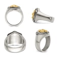thumbnail image 2 of 14K Gold Lion Accent on Stainless Steel Antique Style Shield Signet Ring Size 9, Leo Men's Ring Jewelry, 2 of 3