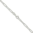 thumbnail image 3 of Auriga Fine Jewelry 925 Sterling Silver Polished 3 mm Elongated Paperclip Chain Necklace for Women 18", 3 of 6