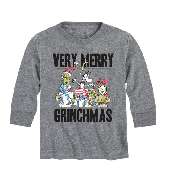 Dr. Seuss - Very Merry Grinchmas Grinch, Cindy Lou, and Max - Toddler And Youth Long Sleeve Graphic T-Shirt