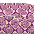 thumbnail image 3 of Abstract Pouf Cover with Zipper, Ornamental Design of Round Motifs Placed in Rhombus Feels, Soft Decorative Fabric Unstuffed Case, 30" W X 17.3" L, Pale Yellow Purple, by Ambesonne, 3 of 5