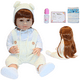 thumbnail image 1 of Muñeca Reborn Lucia 55cm | Vinilo Suave Full Body | Overol Beige | Kit Completo, 1 of 4