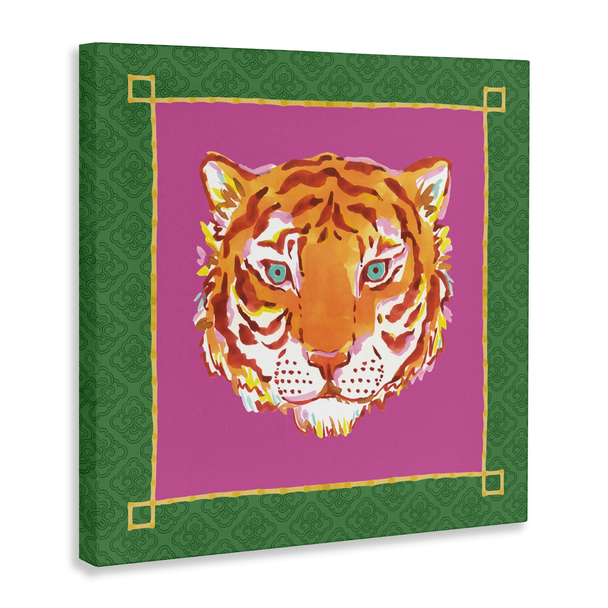 Stupell Industries Bordered Exotic Tiger Portrait Canvas Wall Art, design by Karolina Sato