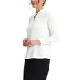 thumbnail image 4 of INSPIRE CHIC Women's Pleated Mock Neck Pearl Decor Elegant Work Blouse Top XS White, 4 of 7