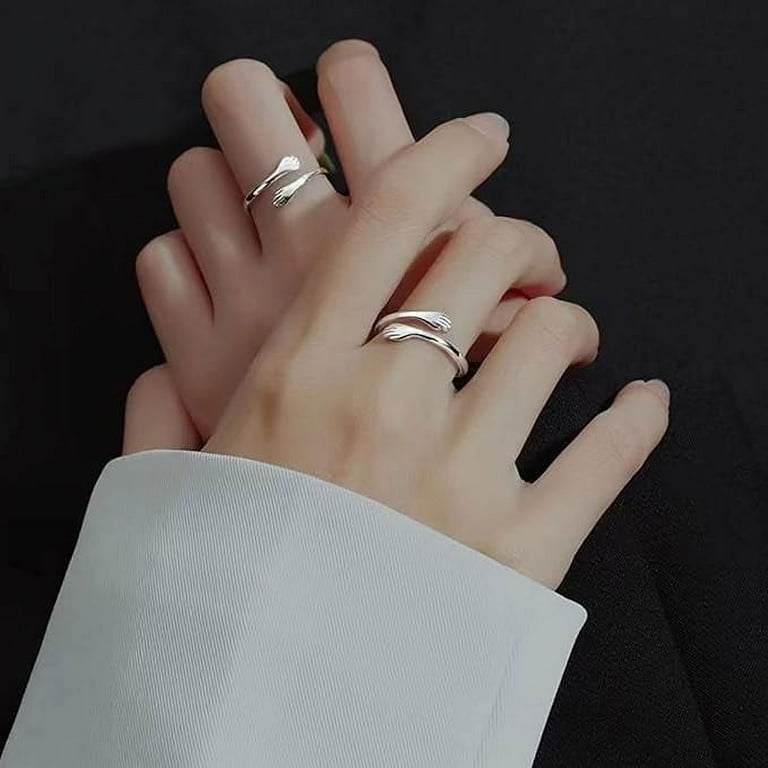 Hug Rings for Women Sterling Silver Adjustable Ring for Women