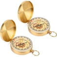 thumbnail image 1 of Portable Brass Outdoor Compass, Classic Waterproof Pocket Compass, Flip-top Walking Compass, 1 of 4