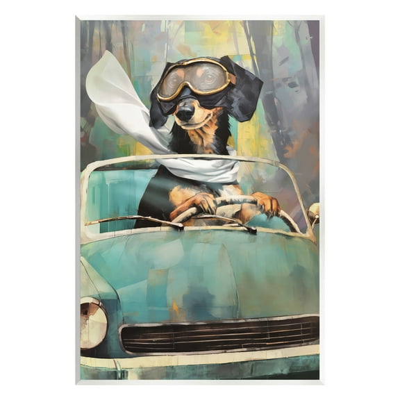 Stupell Industries Dog on Joy Ride Animals & Insects Painting Unframed Art Print Wall Art, 10 x 15
