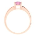 thumbnail image 4 of 1 ctw Solitaire Anniversary Ring for Women | Radiant Cut Simulated Pink Diamond | Hyperallergenic Solid 18K Rose Gold, 4 of 5
