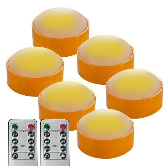 Batería de temporizador remoto QIDEA con luces LED tipo calabaza, paquete de 6