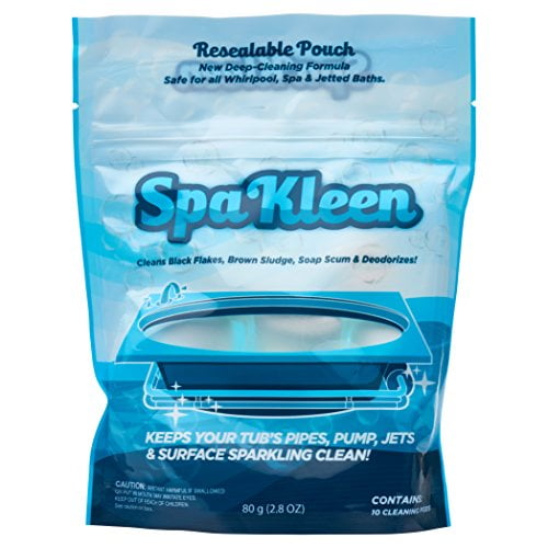 SpaKleen Jetted Spa Bath Cleaner - 10 Cleaning Water Soluble Pods - Just Fill Tub And Drop One In - Fast Action Formula