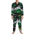 thumbnail image 4 of Bingfone Men'S Pajama Set 2 Piece Loungewear Pjs, Long Sleeve With Pajama Pants-Dinosaur Skeleton, 4 of 9
