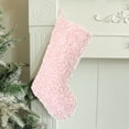 thumbnail image 4 of Teddy Plush Christmas Stocking – 18.9" Soft Fuzzy Gift Bag Sock for Xmas Tree, Fireplace, Mantel – Multicolor Loop Fur Holiday Decoration, 4 of 5