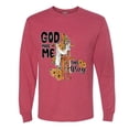 thumbnail image 2 of Wild Bobby God Made Me This Way Cross with Sunflowers Inspirational/Christian Men Long Sleeve Shirt, Vintage Heather Red, X-Large, 2 of 6